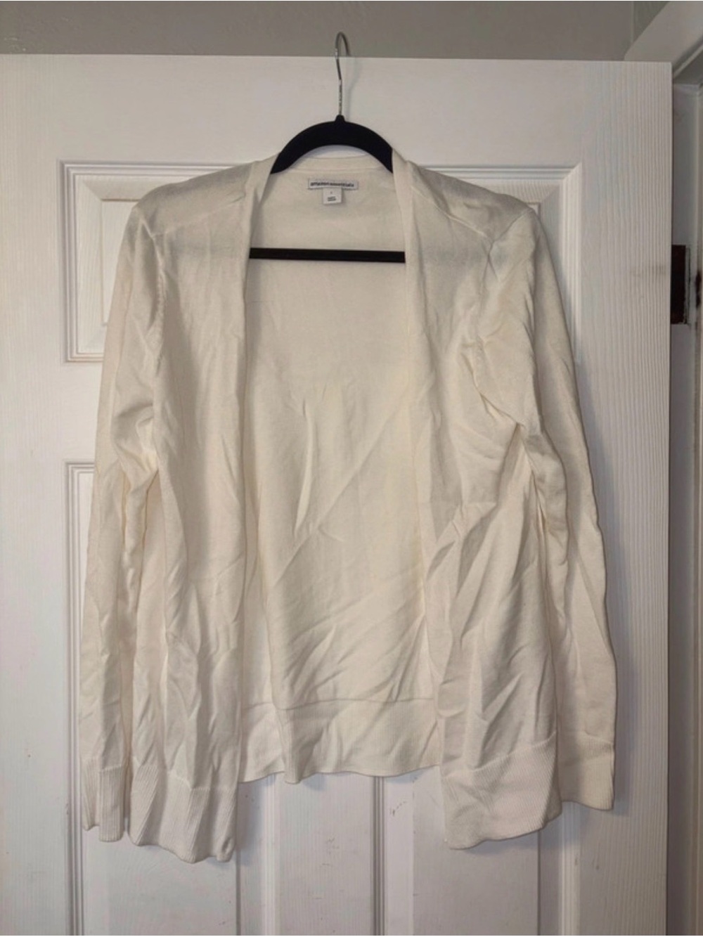 Open-Front Cream Lightweight Cardigan